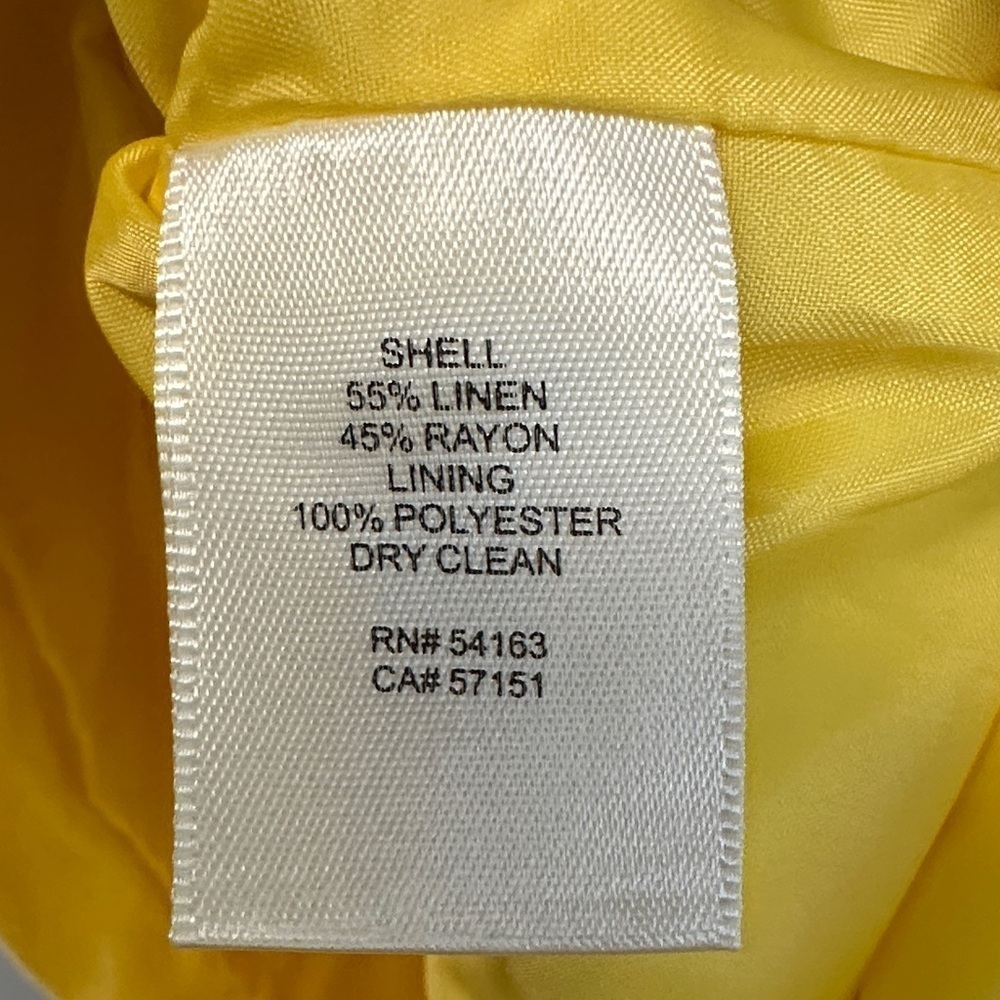 NWT Eliza J Vibrant Yellow Linen Blend Mandarin Collar Sheath Dress 6 - Picture 7 of 8